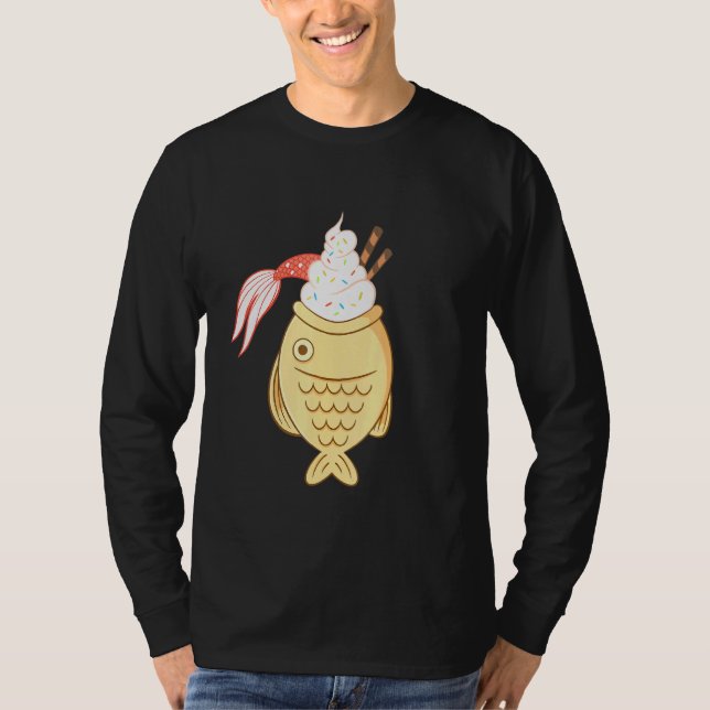 Camiseta Taiyaki Fish Koi Pescado Crema japonesa de hielo W (Anverso)