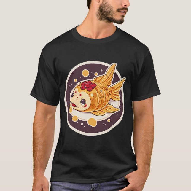 Camiseta Taiyaki rojo con forma de pez (Anverso)
