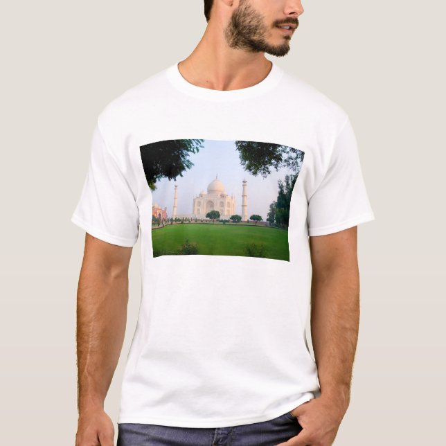Camiseta Taj Mahal al amanecer una de las maravillas de la (Anverso)