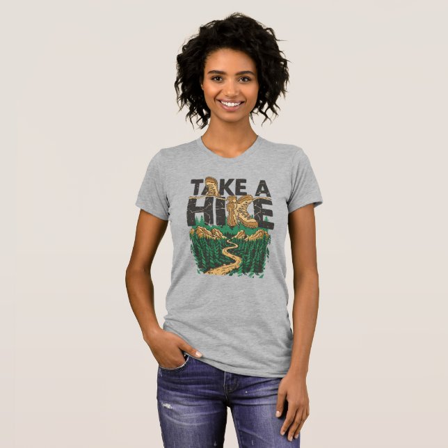 Camiseta Take a Hike – Funny Hiking Quote with Boot (Anverso completo)