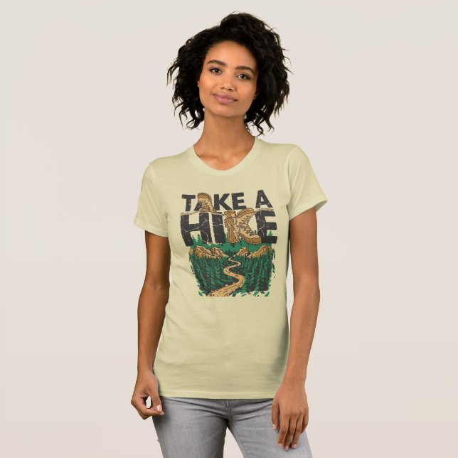 Camiseta Take a Hike – Funny Hiking Quote with Boot (Anverso completo)