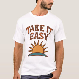 Camiseta Take It Easy Retro Sun T-Shirt Design 