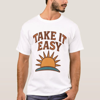 Camiseta Take It Easy Retro Sun T-Shirt Design 