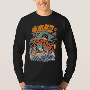 Camiseta Tako Sushi Ataque Pulpo Kaiju Mariscos Calamar Ola