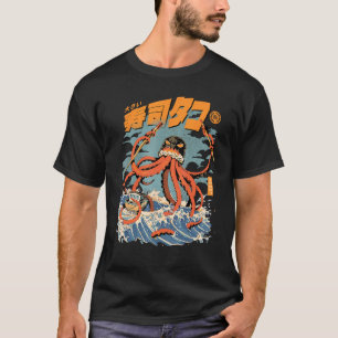 Camiseta Tako Sushi Ataque Pulpo Kaiju Mariscos Calamar Ola