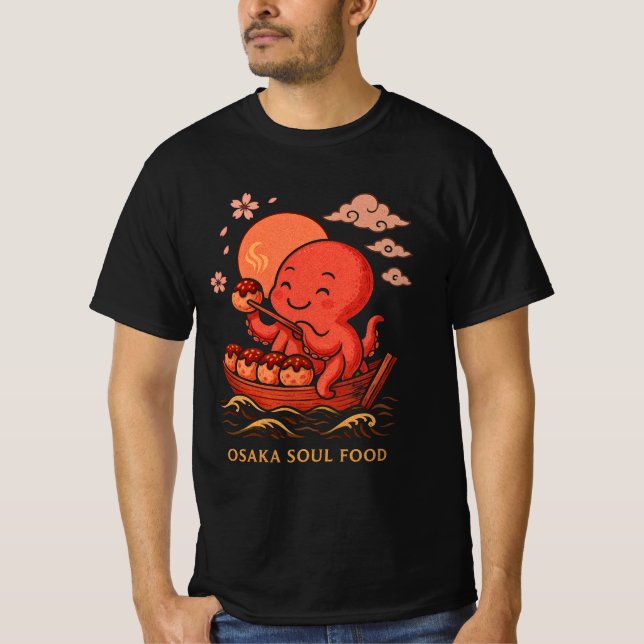 Camiseta Takoyaki Soul – Cute Japanese Octopus Boat Art (Anverso)
