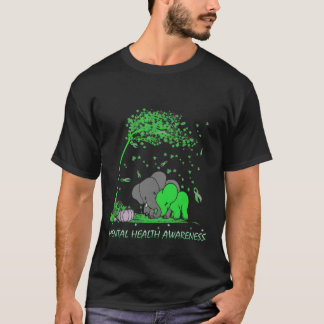 Camiseta Tal Health Awareness Green Ribbon Elephant