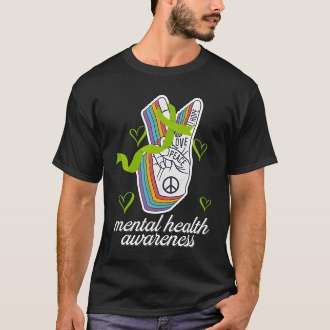 Camiseta Tal Health Awareness Month Love Peace Positive (Anverso)