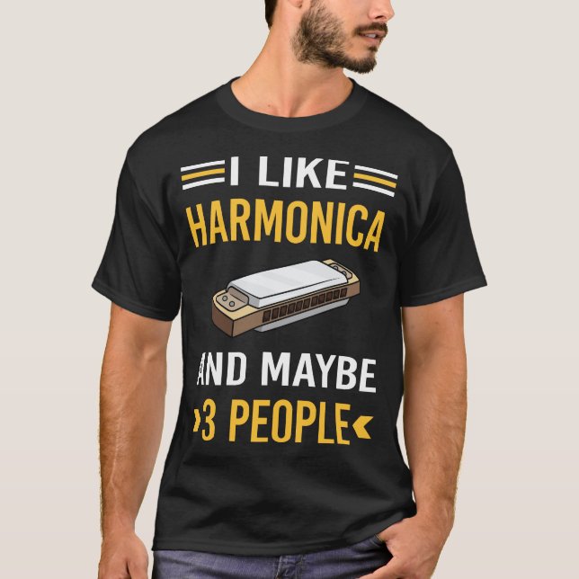 Camiseta Tal vez 3 personas Harmonica Organ Boca (Anverso)