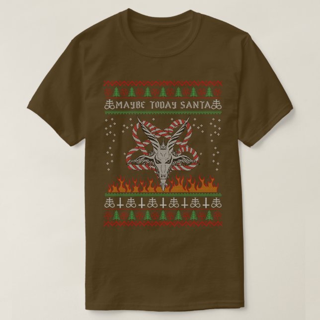 Camiseta Tal vez hoy Santa Baphomet 2 (Diseño del anverso)