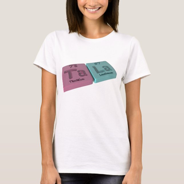 Camiseta Tala como el tantalio de TA y lantano del La (Anverso)