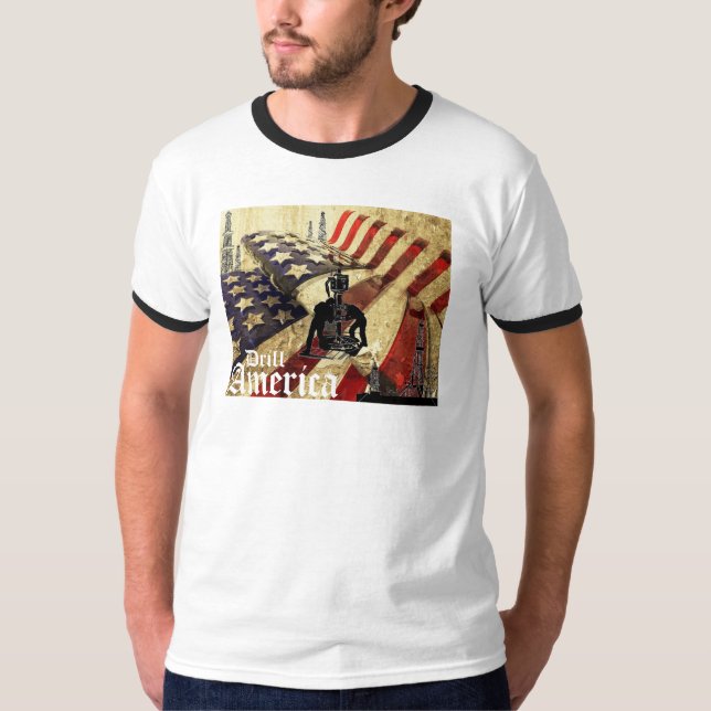 Camiseta Taladro América, bandera del vintage (Anverso)