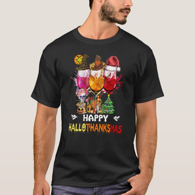 Camiseta Taladro del equipo de bebidas de Hallothanksmas Gu (Anverso)