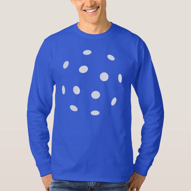 Camiseta Taladros de pelotas blancas en azul (Anverso)