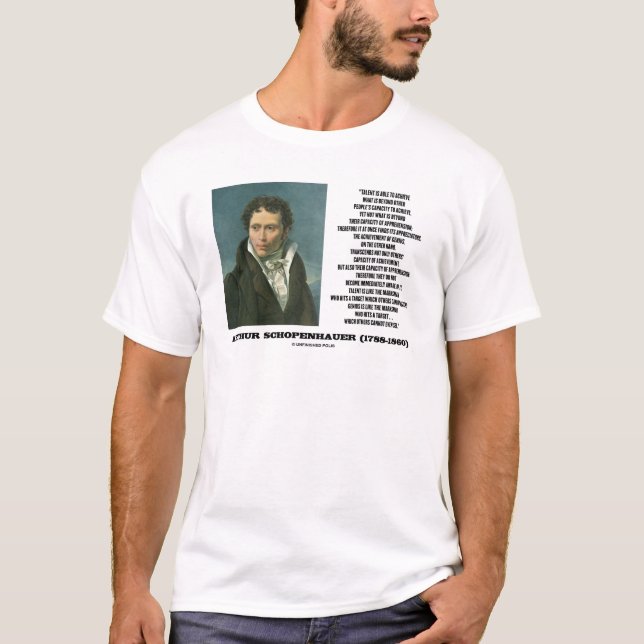 Camiseta Talento de Arthur Schopenhauer contra cita del (Anverso)