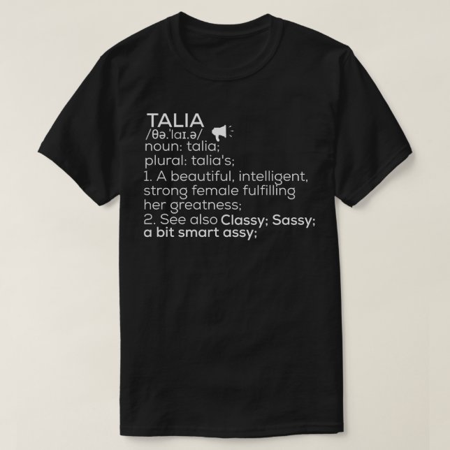 Camiseta Talia Nombre Talia Definición Talia Nombre femenin (Diseño del anverso)