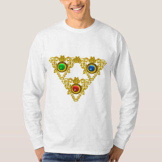 CAMISETA TALISMAN MAGIC ELFIC/TRIÁNGULO ORO CON GEMSTONES
