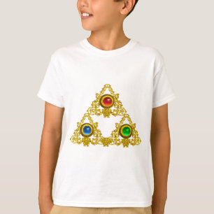 CAMISETA TALISMAN MAGIC ELFIC/TRIÁNGULO ORO CON GEMSTONES
