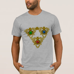 CAMISETA TALISMAN MAGIC ELFIC/TRIÁNGULO ORO CON GEMSTONES