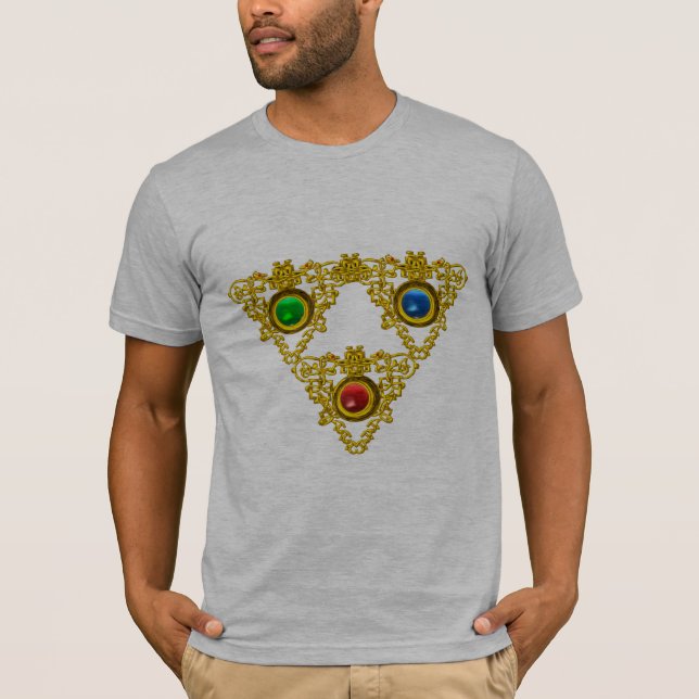 CAMISETA TALISMAN MAGIC ELFIC/TRIÁNGULO ORO CON GEMSTONES (Anverso)