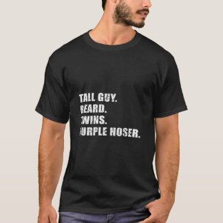 Camiseta Tall Guy Beard Twins Purple Hoser Shirer Guay Chri
