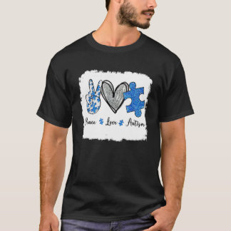Camiseta Talla Grande Señal de Paz Amor Autismo