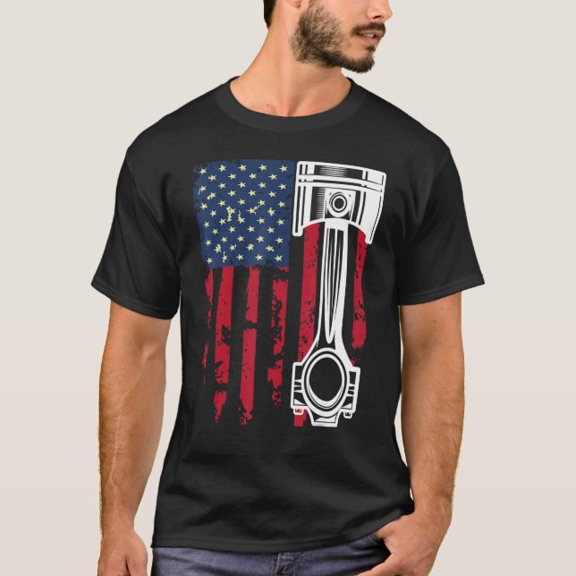 Camiseta Taller de llave mecánica de coches de la bandera d (Anverso)