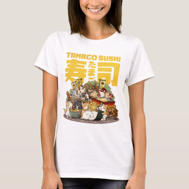 Camiseta Taller de Sushi de Tamago para gatos caprichosos (Anverso)