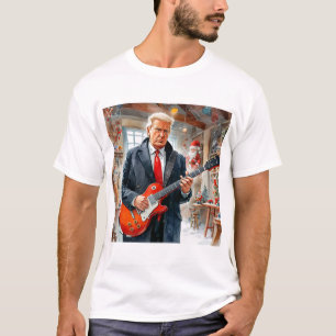 Camiseta Taller de Trump Jugando Guitarra Eléctrica SANTA C