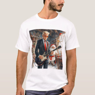 Camiseta Taller de Trump Jugando Guitarra Eléctrica SANTA C