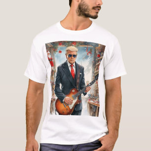 Camiseta Taller de Trump Jugando Guitarra Eléctrica SANTA C