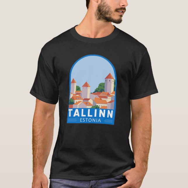 Camiseta Tallín Estonia Retro Viaje Art Vintage (Anverso)