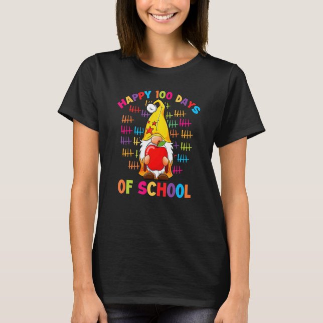 Camiseta Tally Marks Happy 100th Day Of School Gnome Studen (Anverso)