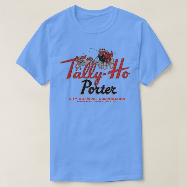 Camiseta TallyHo Porter Beer Retro Defecto Breweriana (Diseño del anverso)