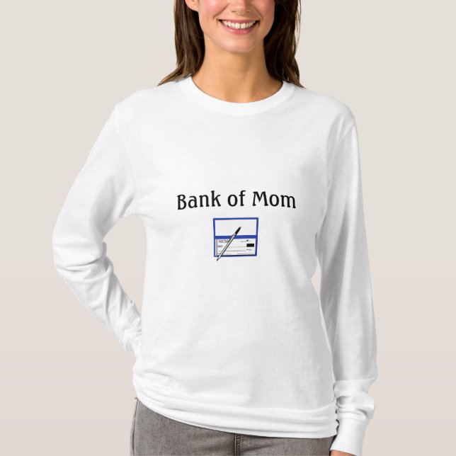 Camiseta talonario de cheques, banco de la mamá (Anverso)