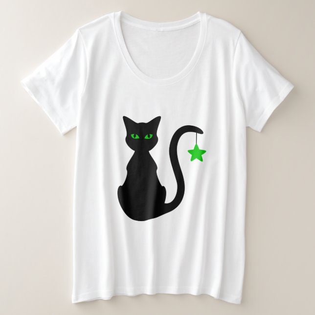 Camiseta tamaño Cat Plus negro (Anverso del diseño)