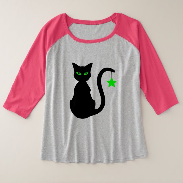 Camiseta tamaño Cat Plus negro (Anverso del diseño)
