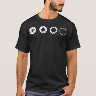 Camiseta Tamaño de lente de cámara de fotografía divertida 
