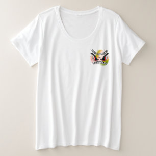 Camiseta tamaño más : Cuidado con la tuya (blanca)