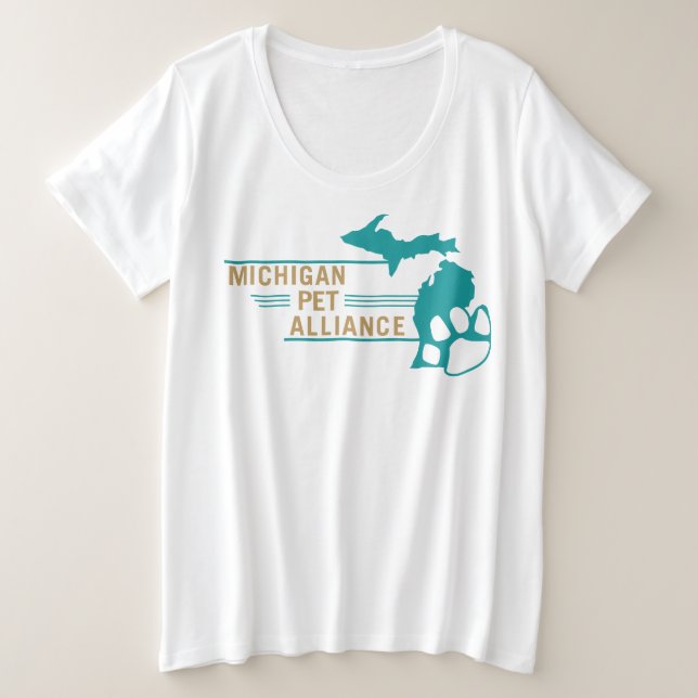 Camiseta tamaño más grande para mujeres del MPA (Anverso del diseño)