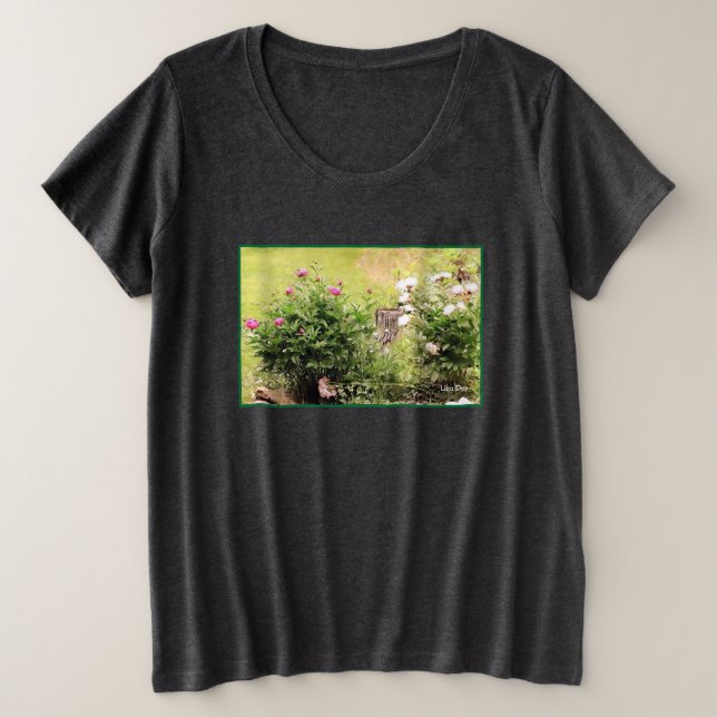Camiseta tamaño Plus para las damas de los Rosas d (Anverso del diseño)