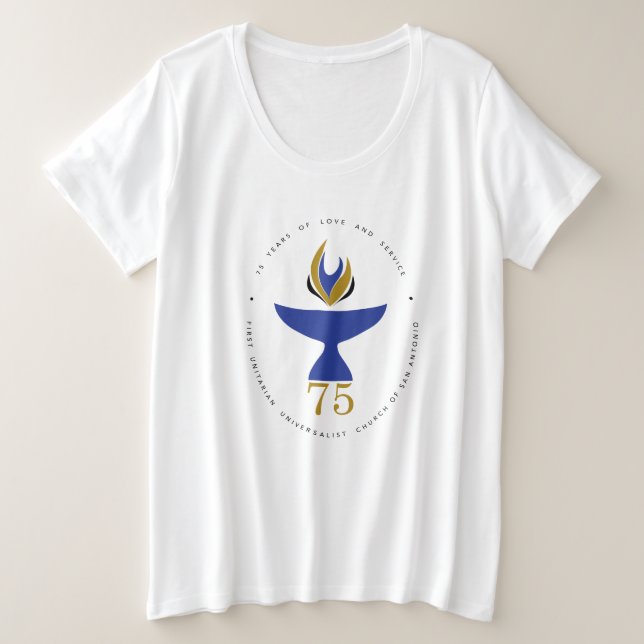 Camiseta tamaño Plus para mujeres con logotipo (Anverso del diseño)