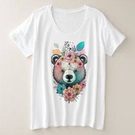 Camiseta tamaño T-Flower Plus Bear