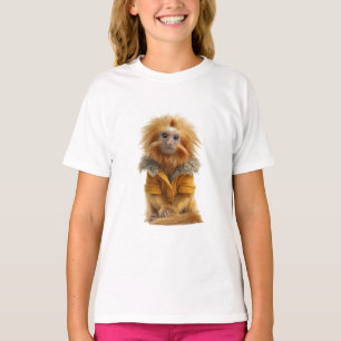 Camiseta Tamarino León Adorable con Chaqueta para Niños