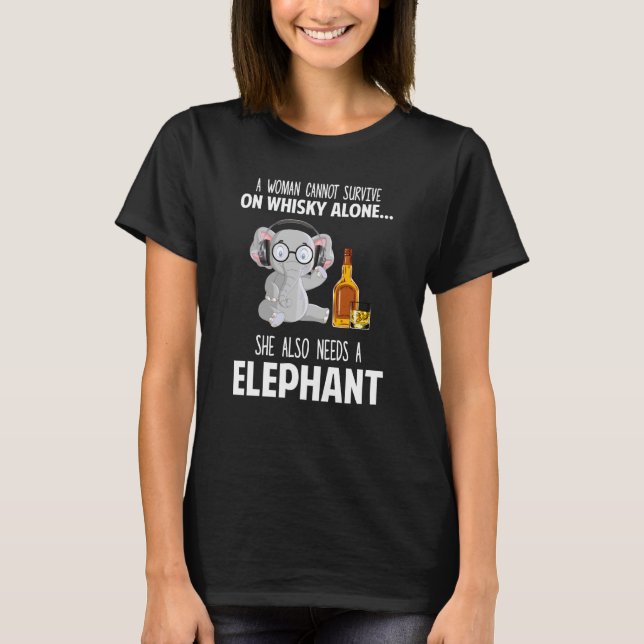 Camiseta También Necesita Un Elefante Y Elefantes Whisky (Anverso)