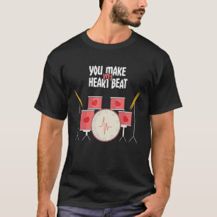 Camiseta Tambor Beat Drum Drummer Heart Day Happy Valent