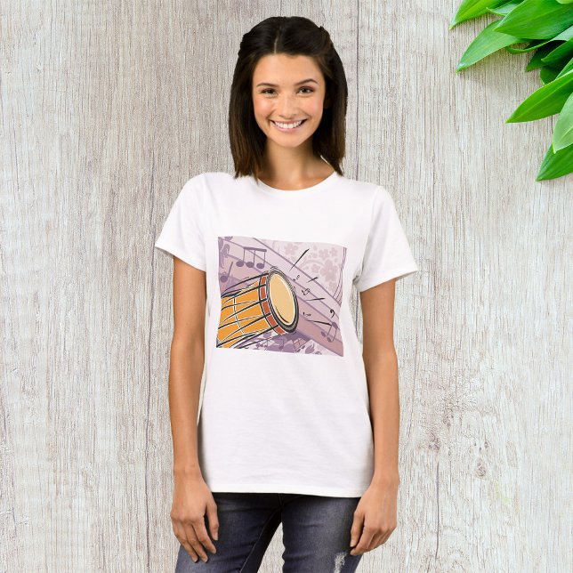 Camiseta Tambor Bongo Tradicional Con Notas Musicales (Subido por el creador)