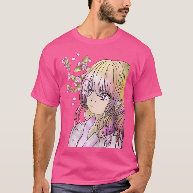Camiseta Tambor De Fantasma Con Sakura Caída (Anverso)