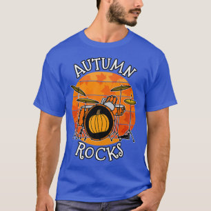 Camiseta Tambor de otoño, rocas otoñales, músico de tambor