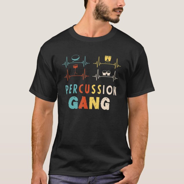 Camiseta Tambor de percusión de tambor de tambor de percusi (Anverso)